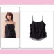 性感黑色层层花边吊带衣