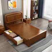 实木床单人床1.2米中式简约经济型储物高箱床箱框实木1.5m大床1.8