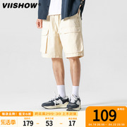VIISHOW多口袋短裤男夏季2024美式重磅休闲宽松工装五分裤子