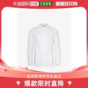 香港直邮潮奢 Armani 阿玛尼 男士一字领弧形下摆常规版型棉衬衫