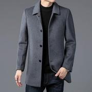 冬装翻领羊大衣男品牌中老年，排扣商高档毛务毛呢，e69157单外套(单外套)