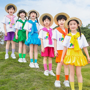 童装六一儿童啦啦队演出服幼儿园毕业照舞蹈合唱班服小学生表演服