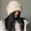 冬季男女黑色长毛毛圈圈毛线，大板型宽松慵懒风毛线帽高级感针织帽