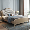 美式实木床双人床1.8米主卧现代简约婚床公主，轻奢床软靠包储物床