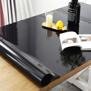 黑色磨砂pvc桌布透明软质，玻璃防水餐桌台布，塑料桌垫免洗防油茶几