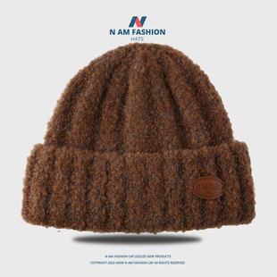 高品质毛线帽子男女冬季加厚保暖纯色百搭大头围短款瓜皮针织冷帽