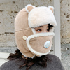 雷锋帽女冬天韩版猫耳朵可爱加绒口罩透气呼吸阀保暖骑车护耳帽子
