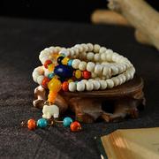 西藏尼泊尔牦牛骨手串，108颗念珠藏式佛珠手链，复古民族风项链配饰