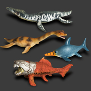 侏罗纪恐龙模型玩具儿童认知软胶蛇颈龙鱼龙邓氏鱼滑齿龙男孩礼物