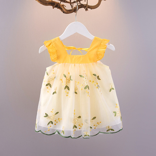2024婴儿夏季薄款裙子女宝宝夏装衣服0-4岁岁婴幼儿吊带裙背心裙