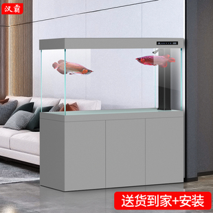 汉霸鱼缸客厅2024家用超白玻璃水族箱生态底滤大型生态龙鱼缸