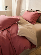家纺秋冬季加厚全棉，磨毛四件套简约纯色双拼被套床单床上用品