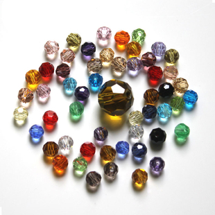 彩色水晶32切面珠料半成品意卡米诺手串念珠单颗珠子料散珠