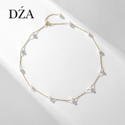 dza韩版简约珍珠项链，时尚感大气优雅装饰锁骨链2021性感短款