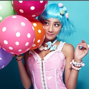 主题道具 婚纱摄影彩色气球 韩式道具圆点气球加厚气球50个