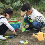 儿童园艺工具毛毛虫套装铁艺挖土，迷你小铲子洒水壶户外园艺挖野菜