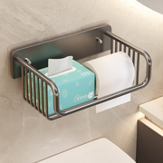 厕所纸巾盒免打孔洗手间厕纸卷纸置物架子卫生间壁挂式浴室抽纸盒