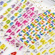 闪亮彩色英文字母数字符号号码，立体贴纸儿童女孩手机壳装饰粘贴画