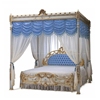 欧式双人床法式实木雕花彩绘床，卧室奢华1.8米婚床意大利别墅床