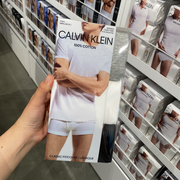 Calvin Klein/CK 男士休闲纯棉纯色打底衫圆领V领短袖T恤 1盒/3件