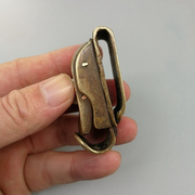 新好物仿古 复古纯铜皮带扣钥匙扣男士腰扣铜器纯黄铜钥匙扣