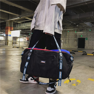 短途拼色旅行包男手提轻便行李包女网红大容量旅游包袋运动健身包