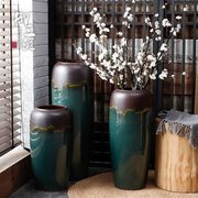 陶瓷花瓶客厅插花摆件，现代简约复古干花欧式落地大景德镇瓷器花盆