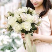 韩式婚礼手捧花新娘结婚领证拍照仿真花影楼，外景婚纱摄影花束道具