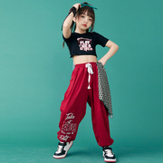 女童爵士舞服装嘻哈jazz舞蹈服装练功服hiphop儿童街舞潮服套装