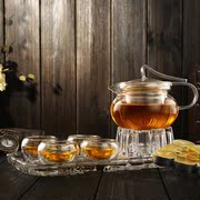 美斯尼整套玻璃茶具套装玻璃花茶壶带过滤加厚耐热一壶四杯茶盘带