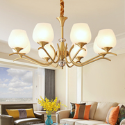 美式客厅吊灯高端法式复古简约卧室主灯餐厅，欧式轻奢全铜水晶灯具