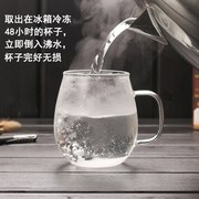 玻璃水把带杯大号过滤杯子茶茶分离泡茶杯带盖女500ml.花茶玻璃杯