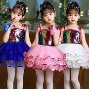 六一儿童演出服蓬蓬纱裙，女童亮片表演服幼儿园，舞蹈吊带公主裙衣服