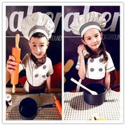 儿童厨师服套装男女童，演出服烘培幼儿园，小厨师角色扮演表演服
