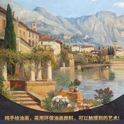 手绘款客厅油画玄关世界名画，美欧式油画挂画高级感风景花园装