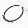 *evae+黑色珍珠骷髅项链红宝石，颈链可调节潮牌小众设计简约