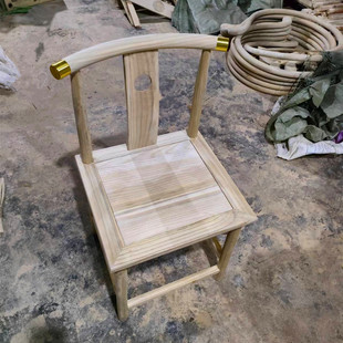 榆木椅子靠背椅家用实木白胚圈椅办公J椅中式餐椅茶桌椅太师官