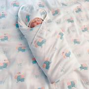 初生婴儿抱被新生儿包被春秋，薄款纯棉纱布夏季宝宝包巾产房加厚冬