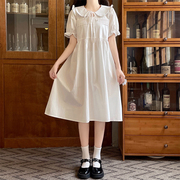 初中生夏季白色裙子休闲时尚，14岁少女大童中学生，可爱小清新连衣裙