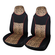 豹纹座套汽车通用座套坐垫套短毛绒连体全包，坐椅套双前座