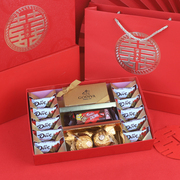 结婚回礼喜糖礼盒成品含糖中国风，创意伴手礼糖果礼盒装巧克力套装