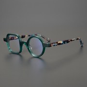 个性眼镜框 手工板材眼镜钢铁侠唐尼同款 复古一方一圆框可配近视