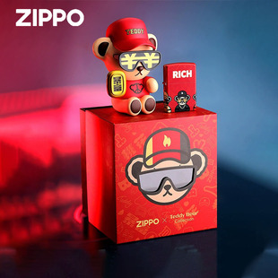 zippo打火机正版 泰迪熊珍藏创意手办套装打火机男士礼物
