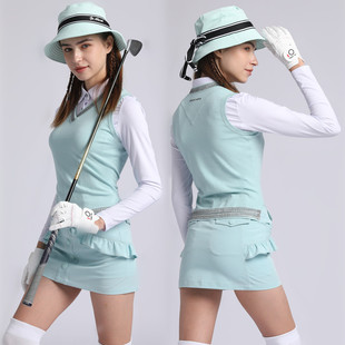 SG高尔夫服装女套装时尚韩国运动女装马甲背心长袖高腰包臀短裙秋