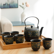 大茶壶茶具套装陶瓷带滤网，茶壶小茶杯，整套办公家用待客餐厅瓷