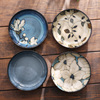 釉下彩 陶瓷 窑变釉餐具 创意手绘家用8英寸圆形深盘菜汤盘子