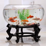 玻璃鱼缸圆形小型创意客厅圆鱼缸，家用桌面鱼缸，加厚透明鱼缸乌龟缸