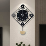 新中式挂钟客厅家用时尚现代挂式时钟创意中国风挂墙装饰个性钟表
