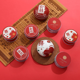 结婚礼中国风马口铁盒摆桌免折叠喜糖盒子，高级感糖果伴手礼盒