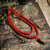 藏式项链西藏佛珠108颗念珠民族风天眼珠文玩手串红色转运珠